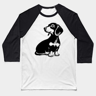 Stick figure dash hound dog in black ink Baseball T-Shirt